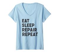 Femme Répéter la réparation du Sommeil T-Shirt avec Col en V