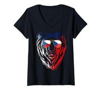 Femme République tchèque T-Shirt avec Col en V