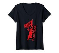 Femme Resist Street Style Delacroix La liberté guidant Le Peuple T-Shirt avec Col en V
