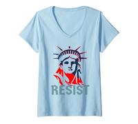 Femme Résister à la protestation Sauver la démocratie américaine Droits civils 2025 T-Shirt avec Col en V
