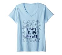 Femme Respect is The Answer African Animals Safari National Park T-Shirt avec Col en V