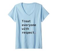 Femme Respect, Motivation, état d'esprit, Concentration, Discipline T-Shirt avec Col en V