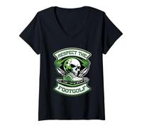 Femme Respect The Footgolf T-Shirt avec Col en V