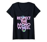 Femme Respect The Monowheel Monocycliste T-Shirt avec Col en V