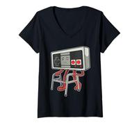 Femme Respect Your Elders Manette rétro des années 80 T-Shirt avec Col en V