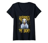 Femme Respectez les habitants de Seagull Funny Seagull T-Shirt avec Col en V