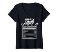 Femme Responsable de la Gestion des perturbations du coordonnateur de la chaîne d'approvisionnement T-Shirt avec Col en V