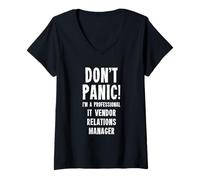 Femme Responsable des relations avec les fournisseurs informatiques T-Shirt avec Col en V