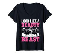 Femme Ressemblez à Un Lifting de beauté comme à Une bête T-Shirt avec Col en V