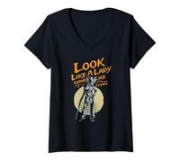Femme Ressemblez à Une Dame Pensez comme Une Leader Émancipation des Femmes T-Shirt avec Col en V