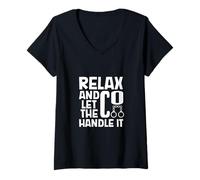 Femme Restez Zen - Agent de Correction T-Shirt avec Col en V