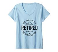 Femme Retired 2026 Not My Problem Anymore Vintage Retro T-Shirt avec Col en V