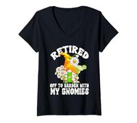 Femme Retired Grandma GNOME Saying for Women Margarita Retirement T-Shirt avec Col en V
