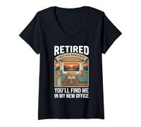 Femme Retired Under New Management You’LL Find Me in My New Office T-Shirt avec Col en V