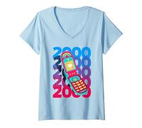 Femme Retour aux années 2000 vintage deux mille rétro années 00 T-Shirt avec Col en V