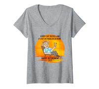 Femme Retraite 2025 Every Sip Tastes Like It's Not My Problem T-Shirt avec Col en V