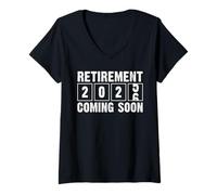 Femme Retraite 2026 drôle bientôt Retraite T-Shirt avec Col en V
