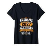 Femme Retraite 2027 La Legende Prend Sa Retraite T-Shirt avec Col en V
