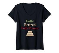 Femme Retraité Zen Mindful Man Grandpa Méditation Humour Calme T-Shirt avec Col en V