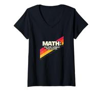Femme Rétro années 80 Math The Only Subject That Counts T-Shirt avec Col en V