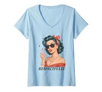 Femme Retro Glam : une émancipation respectueuse T-Shirt avec Col en V