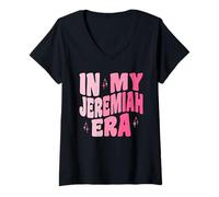 Femme Retro Groovy In My Jeremiah Era Team Jeremiah T-Shirt avec Col en V
