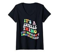 Femme Retro Groovy It's a Estelle Thing You Wouldnt Understand T-Shirt avec Col en V