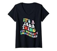 Femme Retro Groovy It's a Jada Thing You Wouldnt Understand T-Shirt avec Col en V