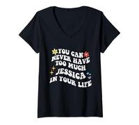 Femme Retro Groovy, Vous ne Pourrez jamais Avoir trop de Jessica dans Votre T-Shirt avec Col en V