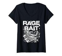 Femme Rétro I Love Rage Baiting Funny Internet Troll T-Shirt avec Col en V