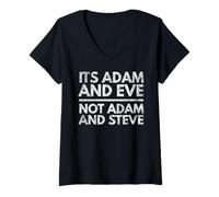 Femme Rétro It's Adam and Eve Not Adam and Steve T-Shirt avec Col en V