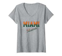Femme Retro Miami Mama Vintage Design Classic Cute Miami Mama T-Shirt avec Col en V