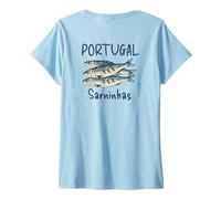 Femme Retro Portugal Travel Sardinhas Portugal Grill Sardines T-Shirt avec Col en V