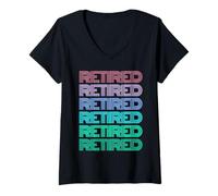 Femme Retro Retired Ce n'est Plus Mon problème Grand-père Retraite 2025 T-Shirt avec Col en V