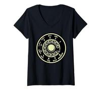 Femme Retro Rotary Phone Dial Telephone Landline Vintage Halloween T-Shirt avec Col en V
