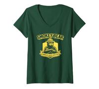 Femme Retro Smokey Bear Shield Always Be Careful with Fire T-Shirt avec Col en V