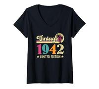 Femme Retro Vintage 1942 Limited Edition 1942 Birthday T-Shirt avec Col en V