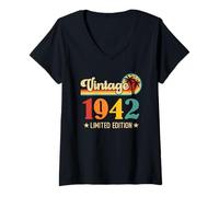 Femme Retro Vintage 1942 Limited Edition 1942 Birthday T-Shirt avec Col en V