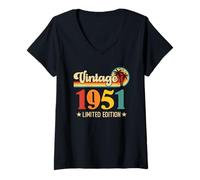 Femme Retro Vintage 1951 Limited Edition 1951 Birthday T-Shirt avec Col en V