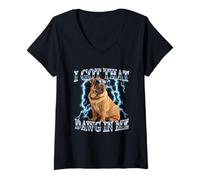 Femme Retro Vintage Got That Dawg in Me Chinese Shar Pei Dog Lover T-Shirt avec Col en V