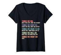 Femme Rétro Vintage Things We Didn't Want Will Won't Do Gifts T-Shirt avec Col en V
