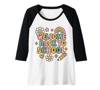 Femme Rétro Welcome Back to School Teacher Appreciation Kids Girls Manche Raglan