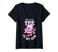 Femme Rétro You're the yee to my haw Funny Western Valentine Day T-Shirt avec Col en V