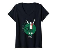 Femme Retro10 T-Shirt pour Fan de Football Mexicain Viva Mexico T-Shirt avec Col en V