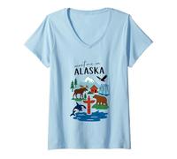 Femme Retrouvez-Moi dans la majestueuse scène animalière de l'Alaska T-Shirt avec Col en V
