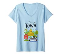 Femme Retrouvez-Moi dans Les scènes de l'Iowa Capitol Corn Barn T-Shirt avec Col en V