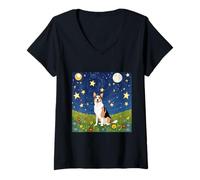 Femme Rêve de chien Nuit étoilée - Meadow Bliss T-Shirt avec Col en V