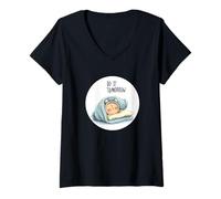 Femme Réveil de Sommeil Incroyable avec déclaration Do It Tomorrow T-Shirt avec Col en V