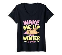 Femme Réveillez-moi à la fin de l'hiver par temps glacial T-Shirt avec Col en V