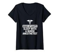 Femme Réveillez-Vous avec Une infirmière anesthésiste T-Shirt avec Col en V